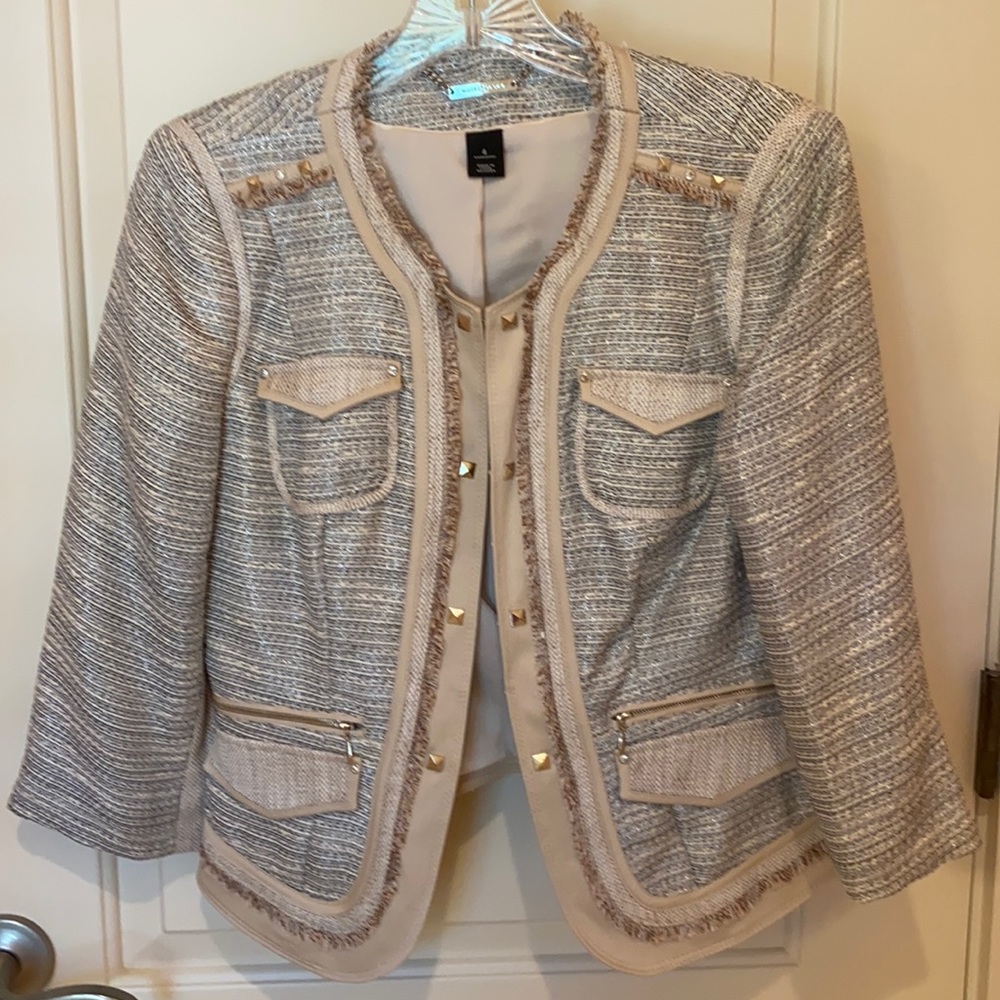 NWOT White House Black Market Silk tweed jacket